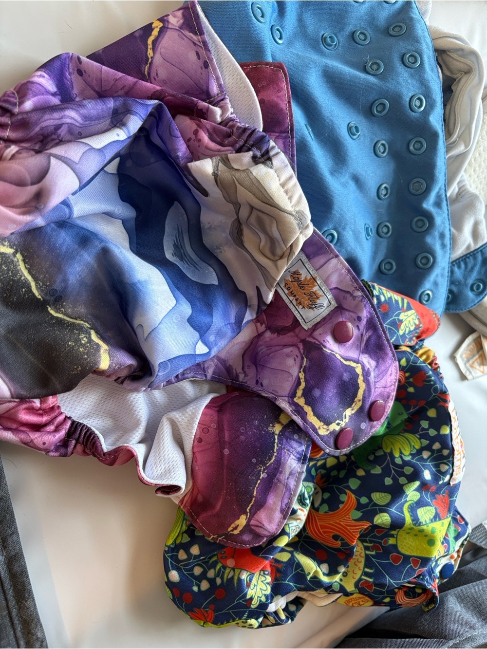 Reusable Kids Cloth Diaper - Purple Marble Print